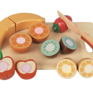 jouets en bois fruits et planche à découper