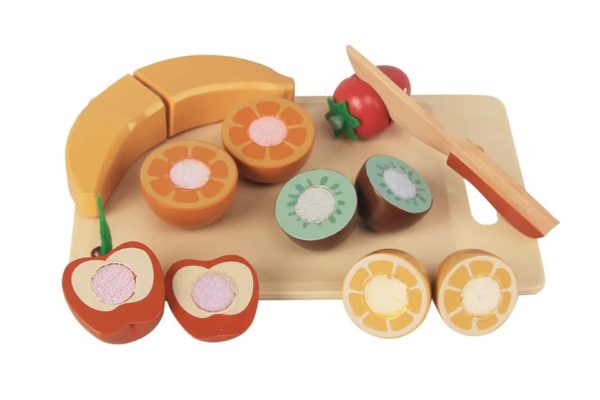 jouets en bois fruits et planche à découper